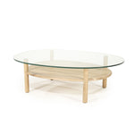 Salontafel Cleo – eikenhout & glas naturel