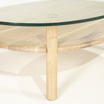Salontafel Cleo – eikenhout & glas naturel