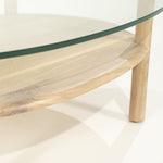 Salontafel Cleo – eikenhout & glas naturel