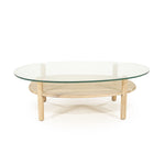 Salontafel Cleo – eikenhout & glas naturel