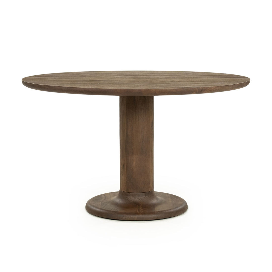 Ronde eettafel Coco – mangohout lichtbruin 130×77cm
