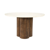 Rond Eettafel Xanni – Botticino marmer & mangohout 130cm