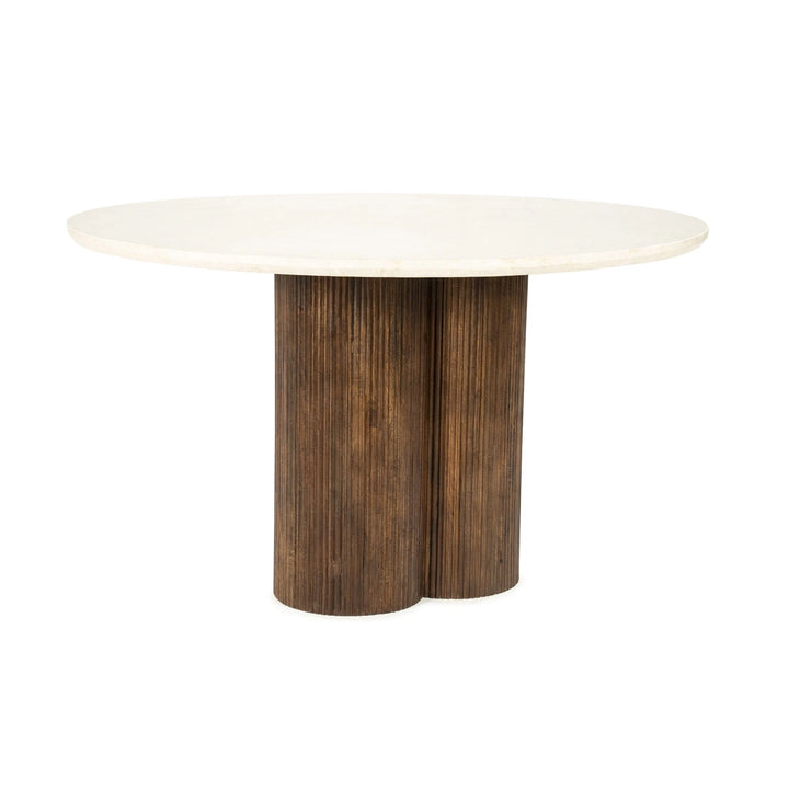 Ronde eettafel Xanni – mangohout & marmer