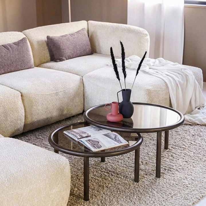 Eleonora Circo Salontafel Set van 2 Glas Brons
