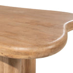 Eettafel Nigel detail van het gelakte mangohout