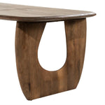 Eettafel Phoebe detail van het gelakte mangohout