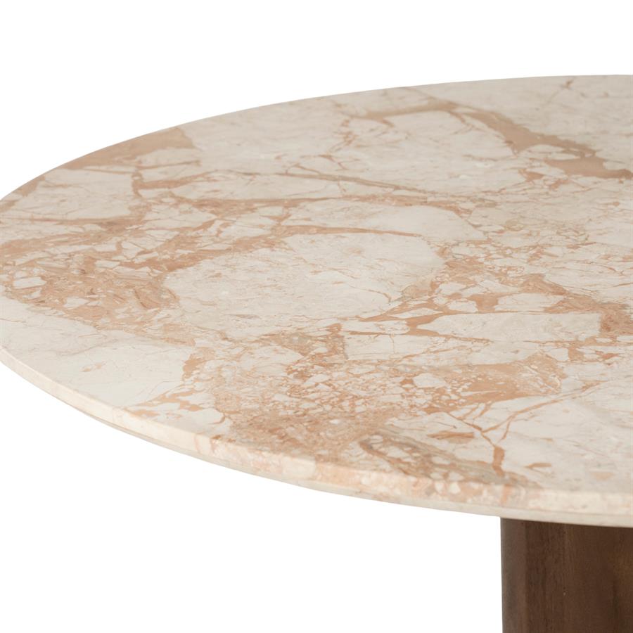 Eettafel Ted mangohout bruin vanuit een andere hoek