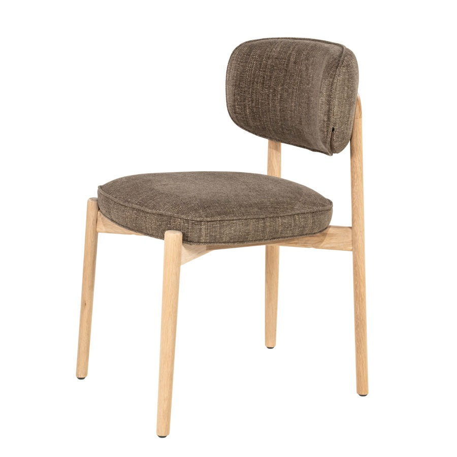 Stoel Rune naturel – stof & eikenhout bruin Serene