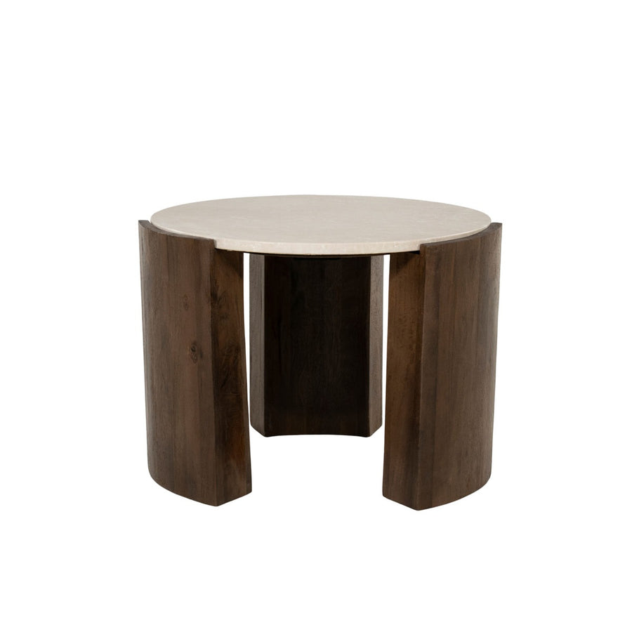 Bijzettafel Joan – mangohout & Botochino marmer