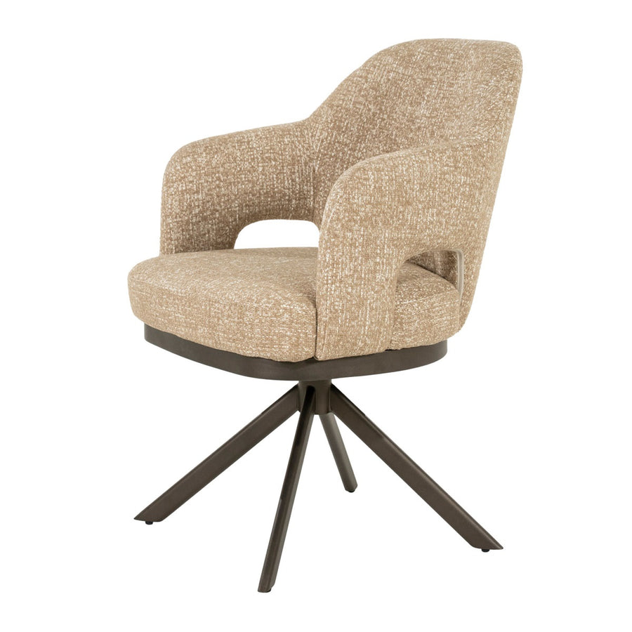 Stoel Amelie – stof, metaal & foam taupe Punto