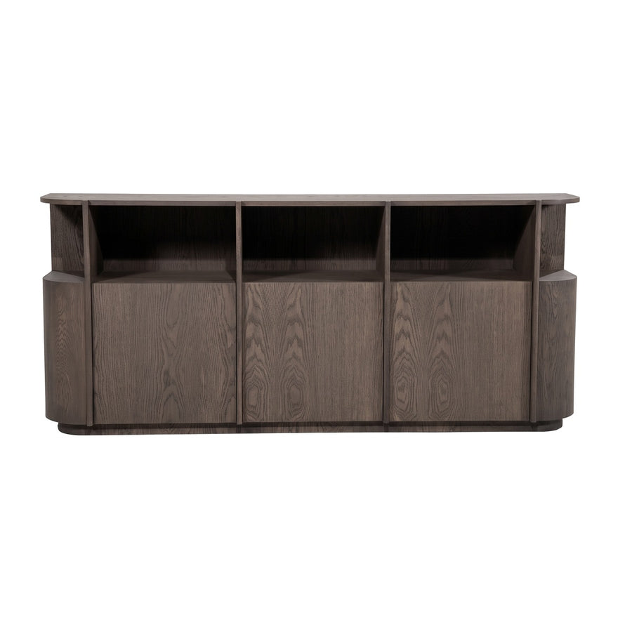 Dressoir Oslo 203 cm – eiken & eikenfineer donkerbruin