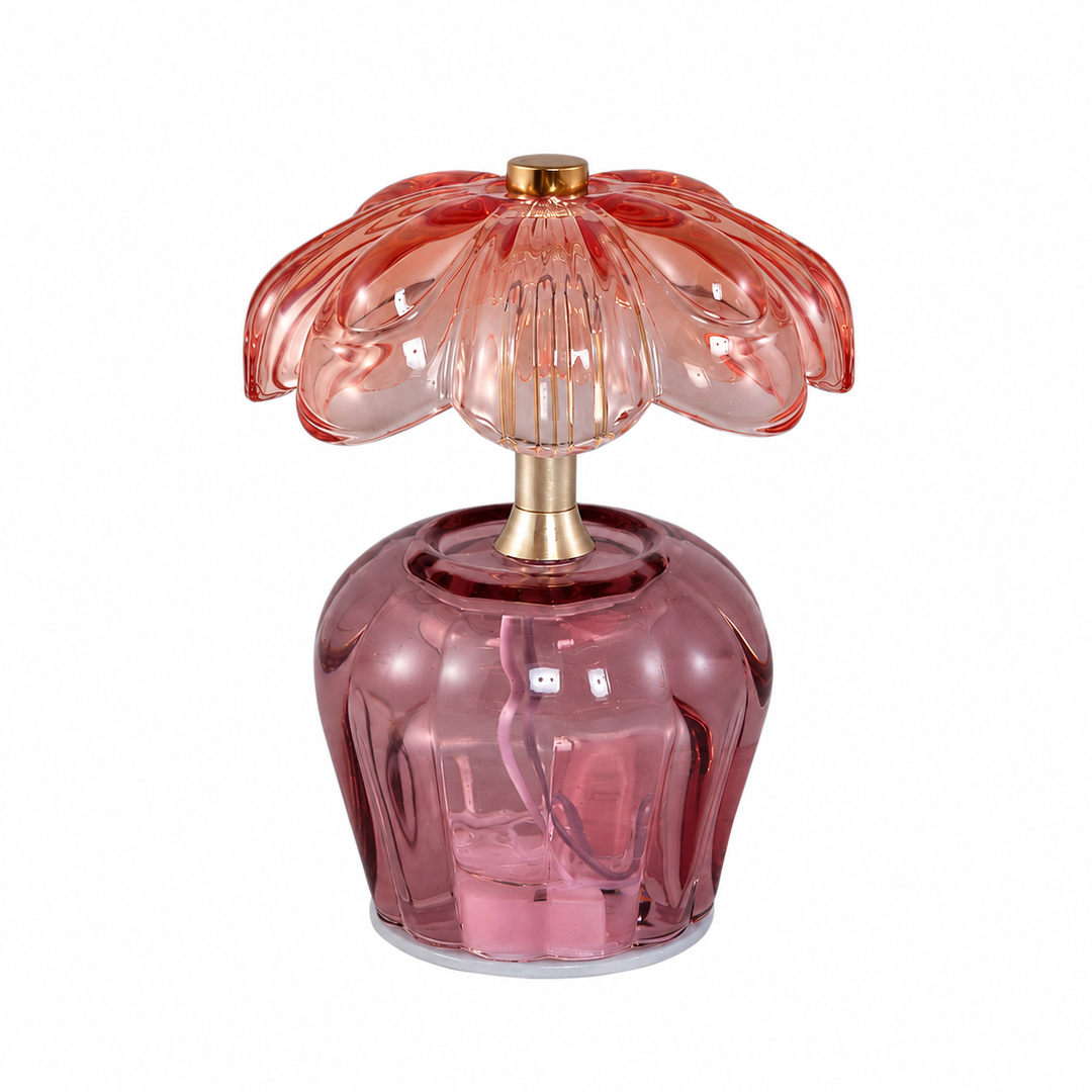 Kaydie Flower LED Lamp Set – Luxe Glazen Bloemlampen Groen & Roze
