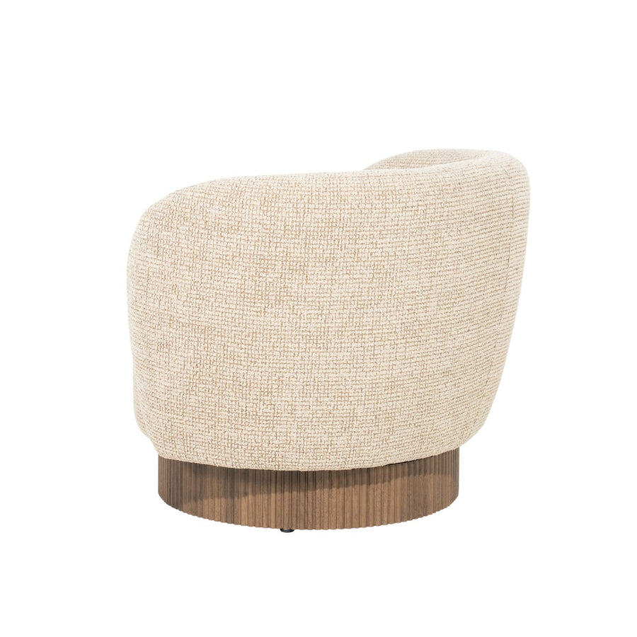 Fauteuil Norah – stof & fineer taupe Yke