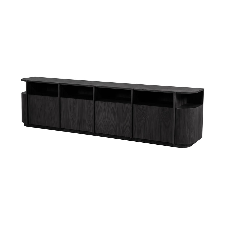 TV-meubel Oslo 230 cm – eiken & eikenfineer zwart