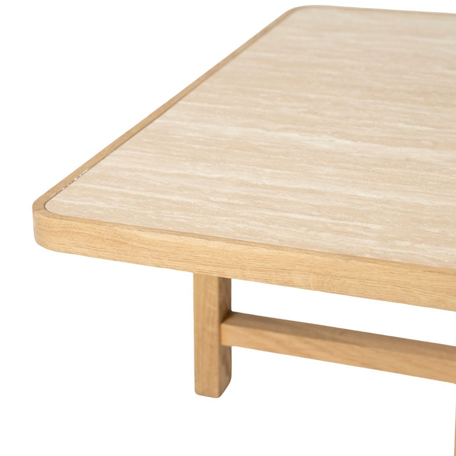 Salontafel Vidar – eikenhout & travertin
