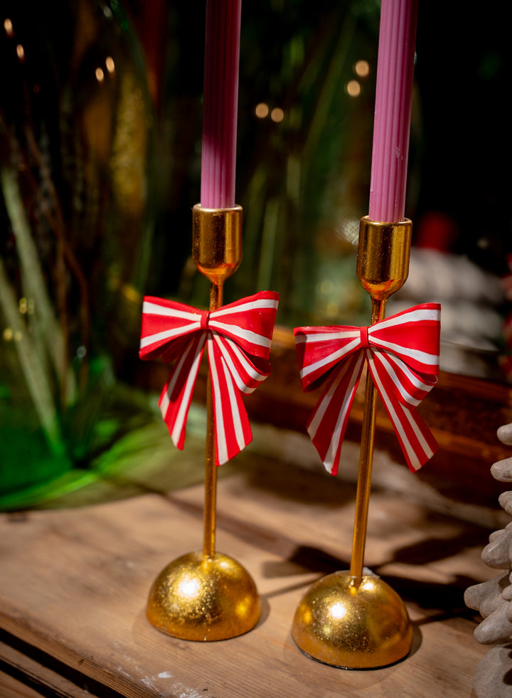 Kerst strik kandelaar