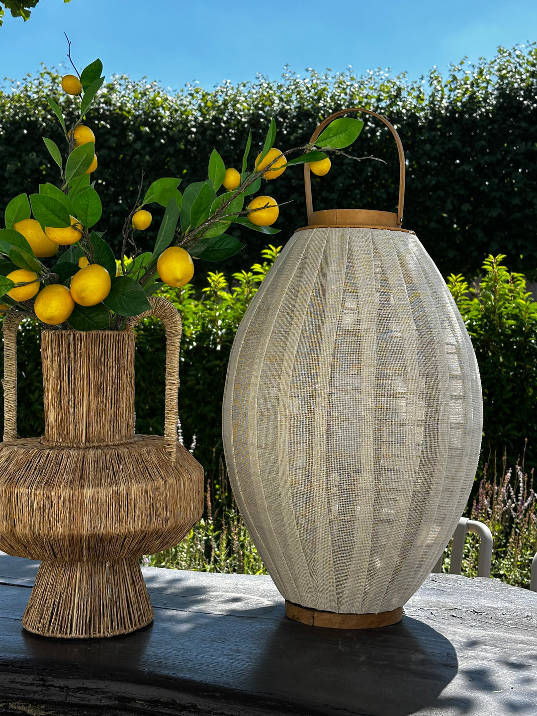 Rotan Rieten Vaas met Handvatten Landelijk Decoratie