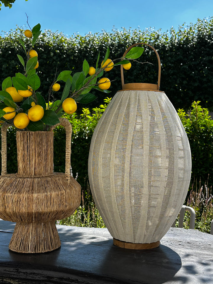 Rotan Rieten Vaas met Handvatten Landelijk Decoratie