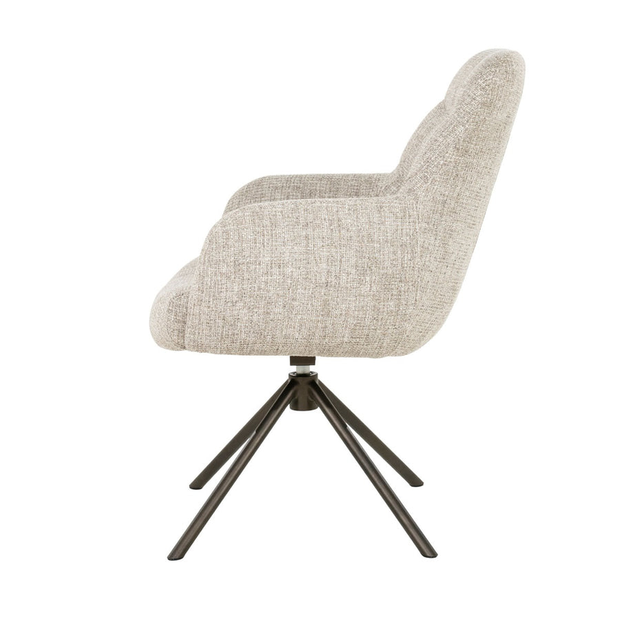 Stoel Sepp – stof, foam & staal taupe Veso
