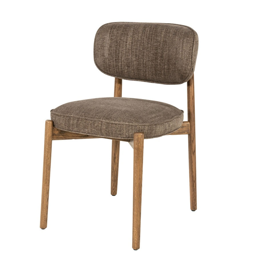 Stoel Rune bruin – stof & eikenhout bruin Serene