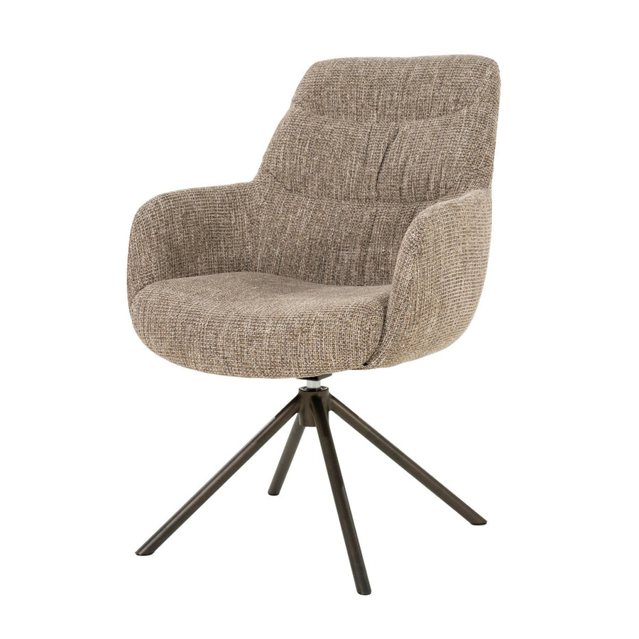 Stoel Sepp – stof, foam & staal bruin Veso