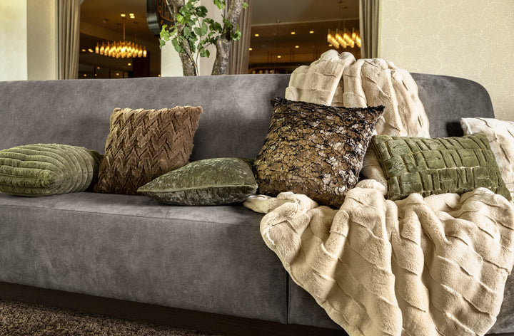 Bontplaid  FERRON - plaid 140x180 cm - imitatiebont - Irish Cream - beige
