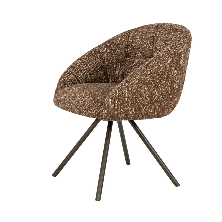 Stoel Tara – stof, foam & staal bruin Punto
