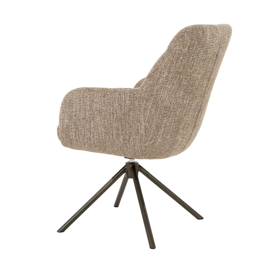 Stoel Sepp – stof, foam & staal bruin Veso