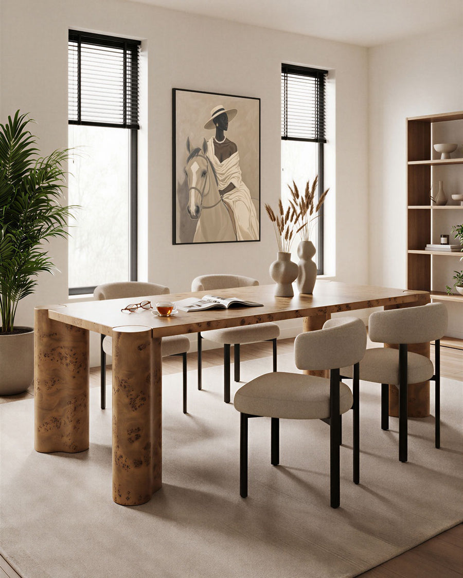 Eettafel Dorian 246x116 cm – MDF & wortelnotenfineer