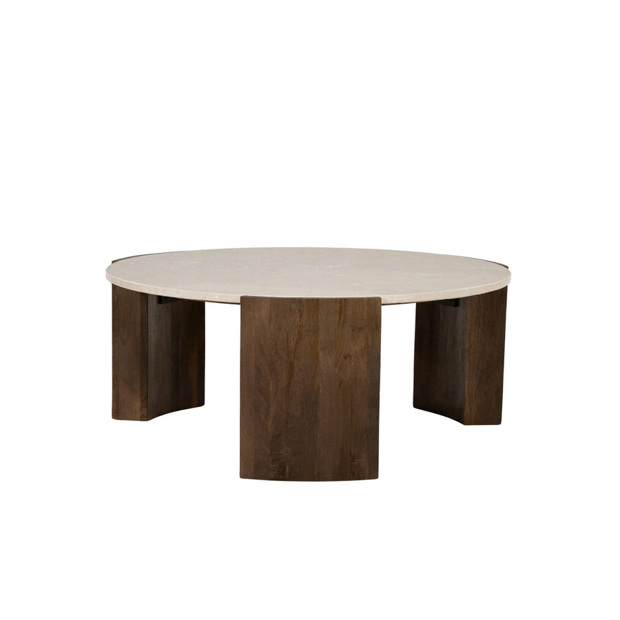 Salontafel Joan – mangohout & Botochino marmer