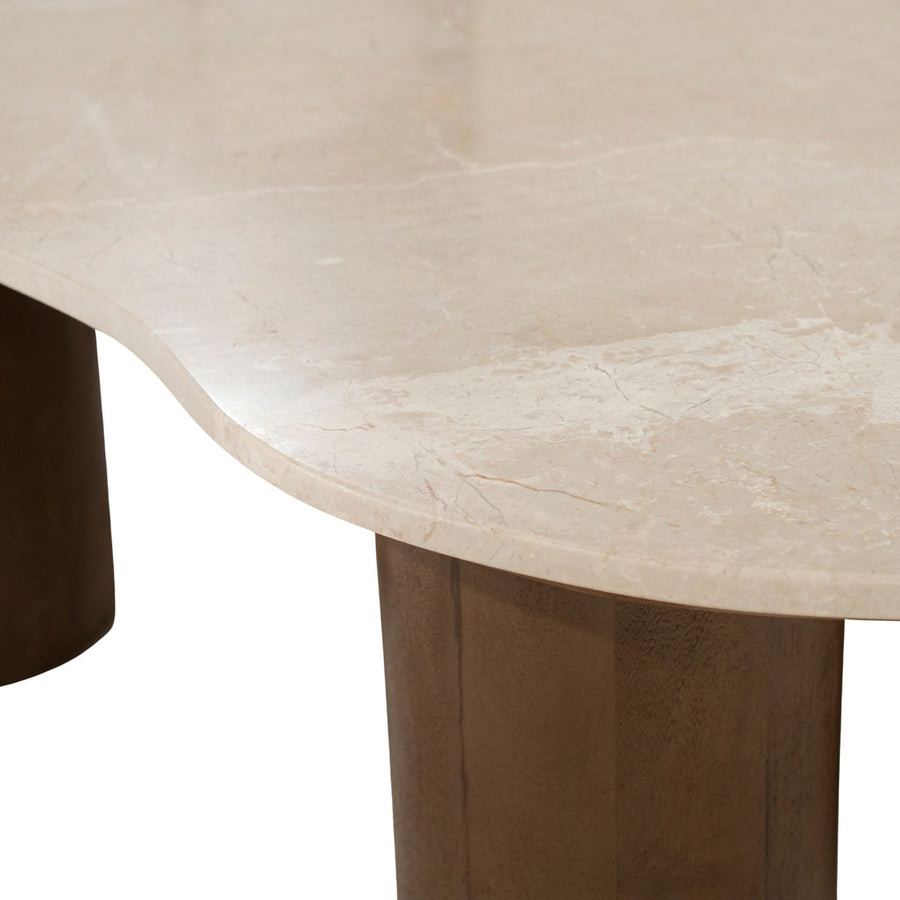 Salontafel Kengi – mangohout & Botochino marmer