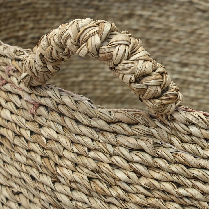 Zeegras Mand met 4 Handvatten – Les Quatre Mains – Naturel – Maat L