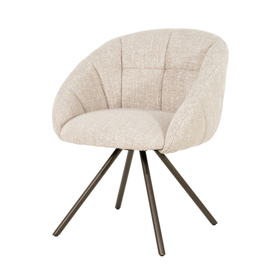 Stoel Tara – stof, foam & staal beige Punto