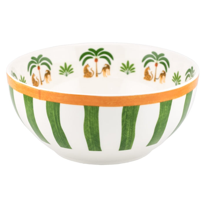 Complete servies set – dinerbord, ontbijtbord, & kom met palm  design