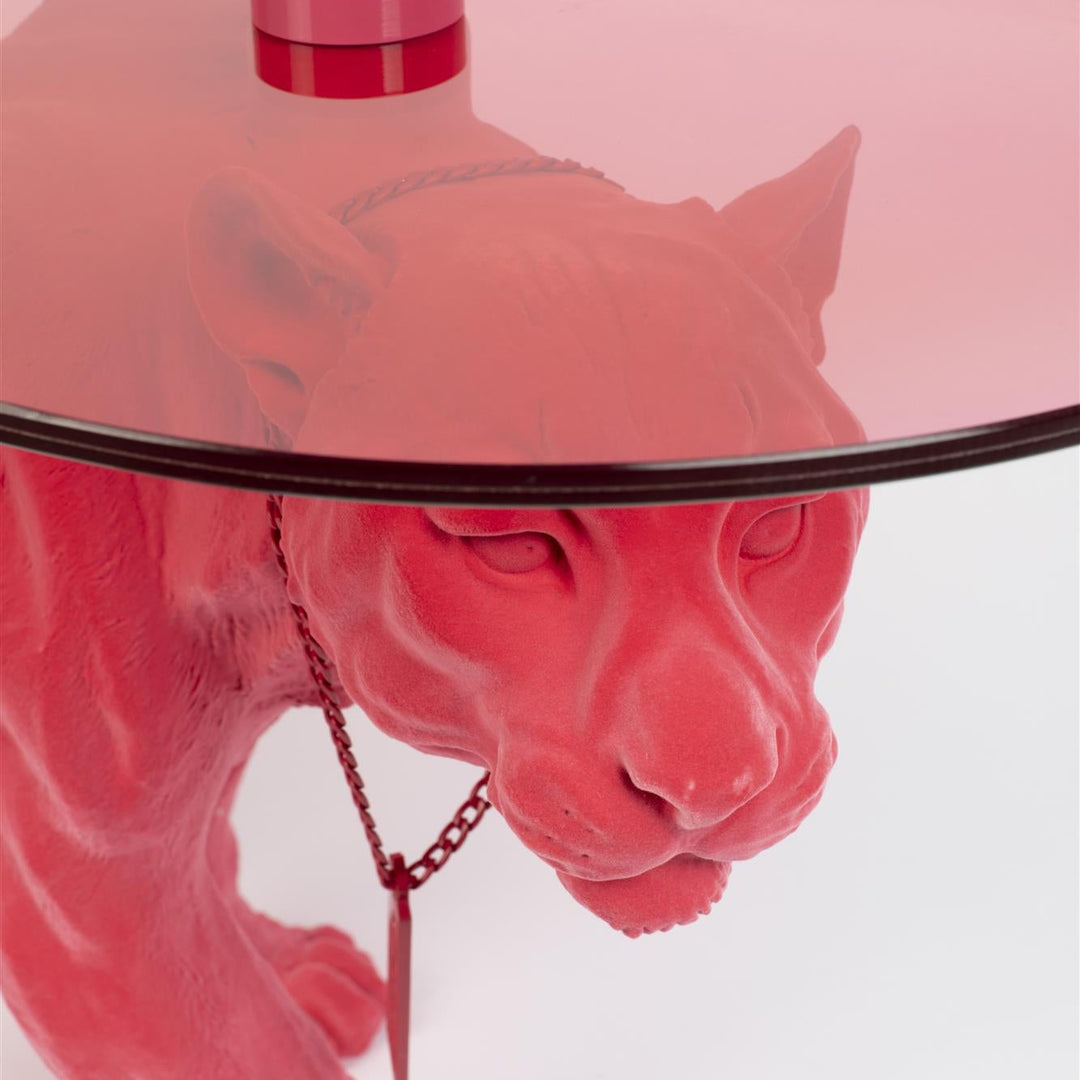 Bold Monkey Dope As Hell Salontafel Roze – Panter Design met Glazen Blad