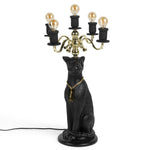 Zwarte Panter Vloerlamp – Bold Monkey Design Lamp met Gouden Details