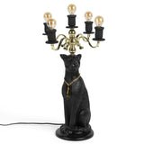 Zwarte Panter Vloerlamp – Bold Monkey Design Lamp met Gouden Details