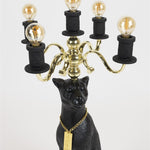 Zwarte Panter Vloerlamp – Bold Monkey Design Lamp met Gouden Details