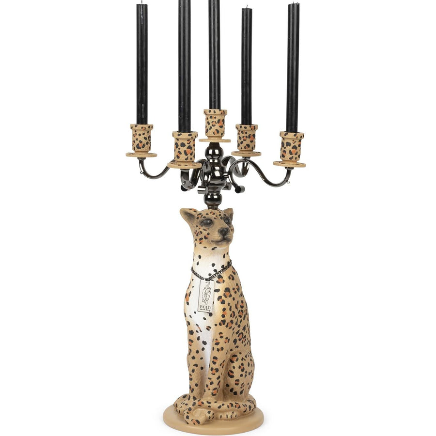 Bold Monkey Panter Kandelaar Groot – Leopard Design 62 cm
