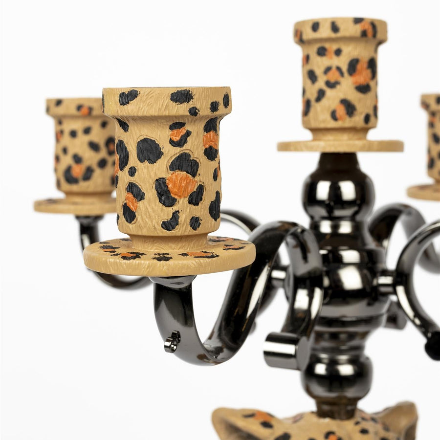 Bold Monkey Panter Kandelaar Groot – Leopard Design 62 cm