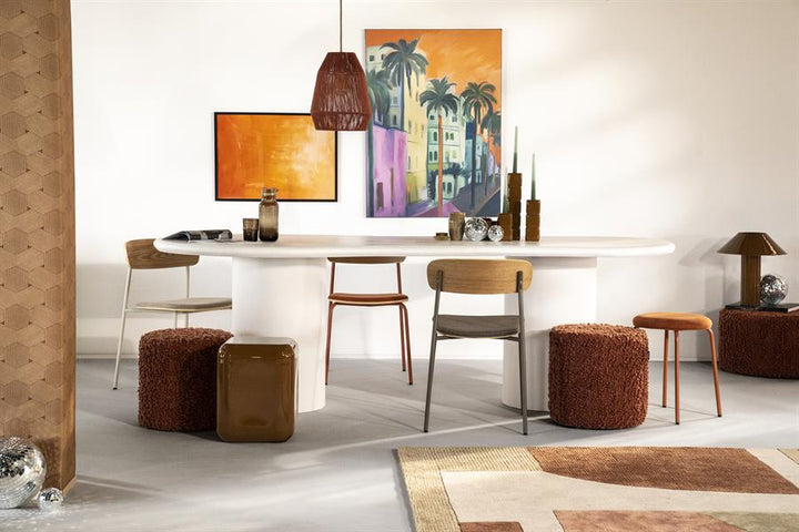 Poef Vista | Bruin Polyester