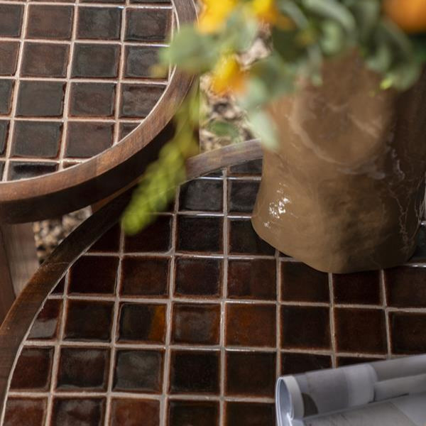 Bijzettafel Eliana | Bruin Mangohout & Keramiek