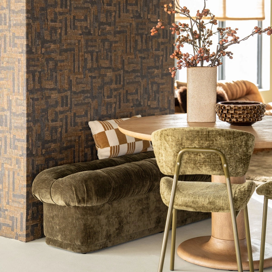 Bankje Nook – hout, foam & polyester groen