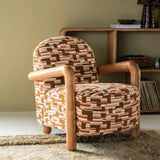 Retrova Fauteuil Retro – Print Design met Houten Armleuningen