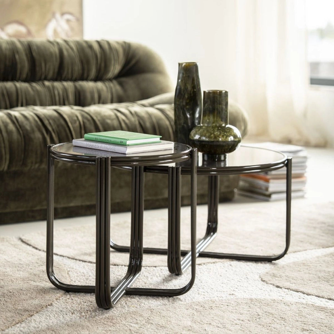 By-Boo Groovy – Tafelserie Bruin (Salontafel & Bijzettafel)