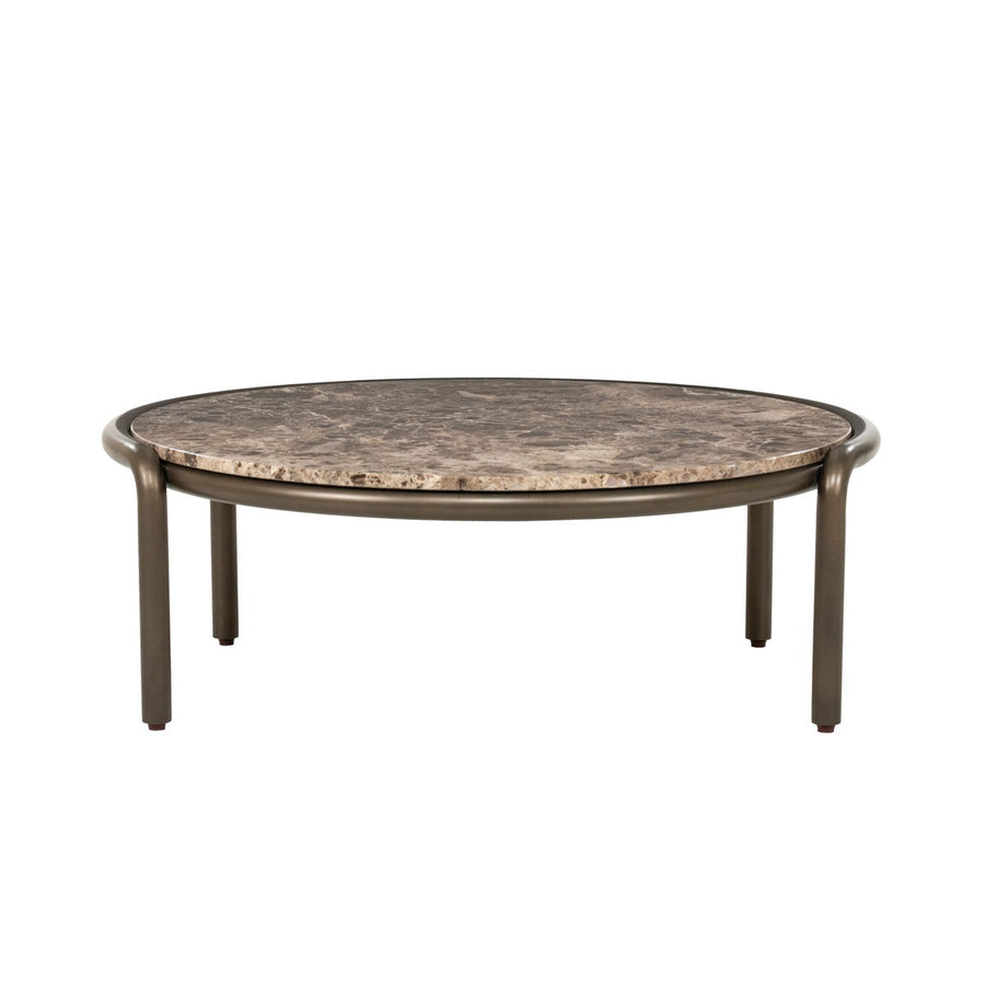 Salontafel Silke large – ijzer & Emperador marmer
