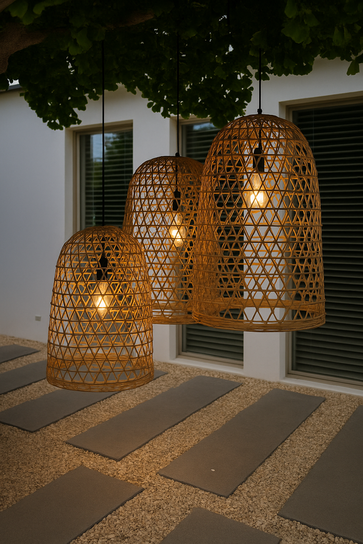 Boho buitenlamp rotan