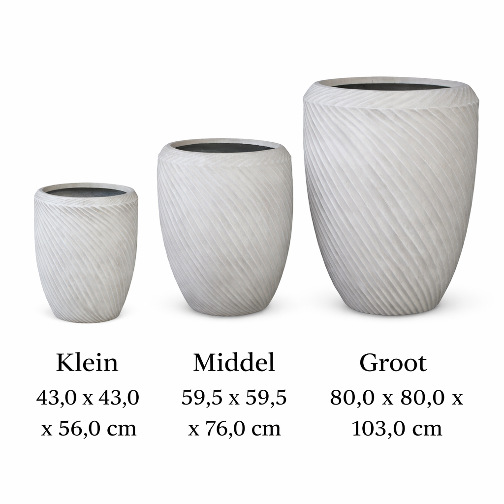 Beton Bloempot – Luxe Design Pot met Wave Structuur