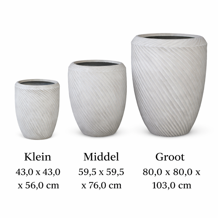 Beton Bloempot – Luxe Design Pot met Wave Structuur