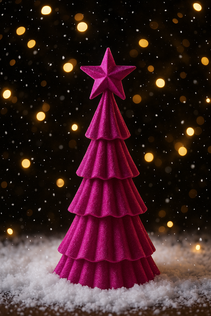 Roze Fluwelen Kerstboom – Rond Model 39cm